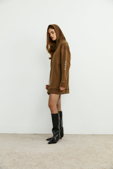 Contrast Hoodie Dress