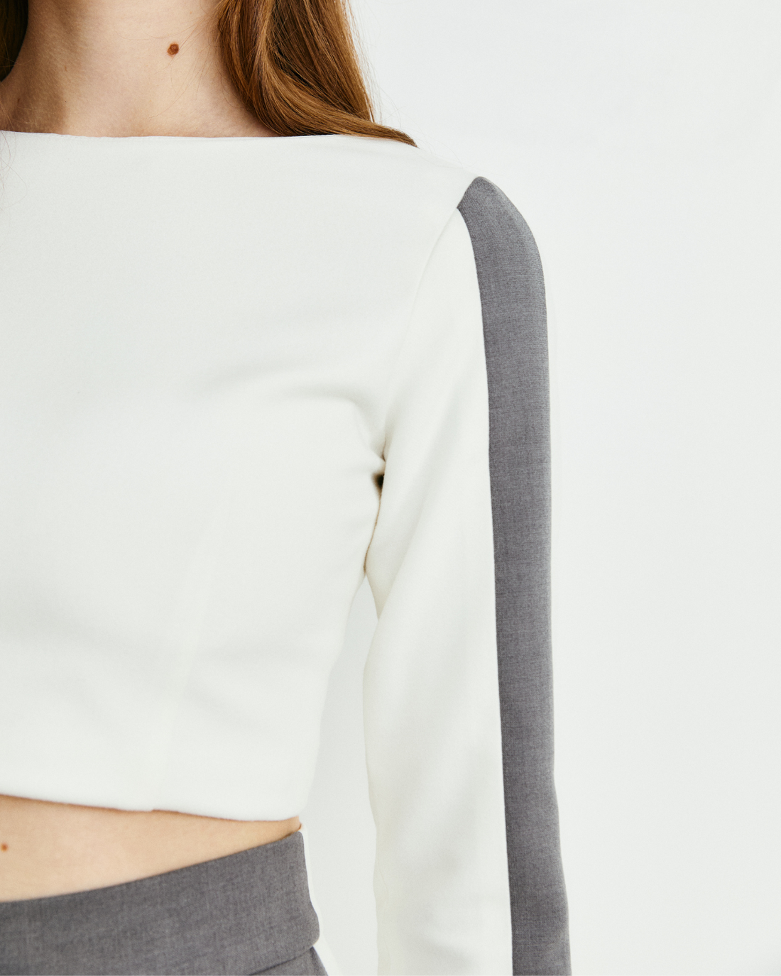 Long Sleeve Panel Crop