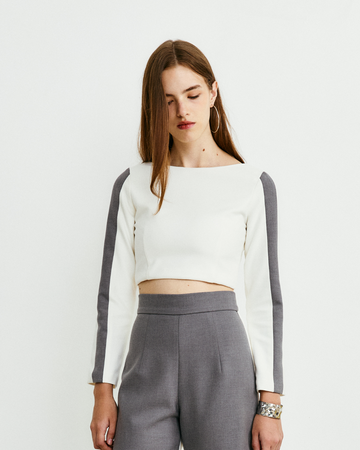 Long Sleeve Panel Crop