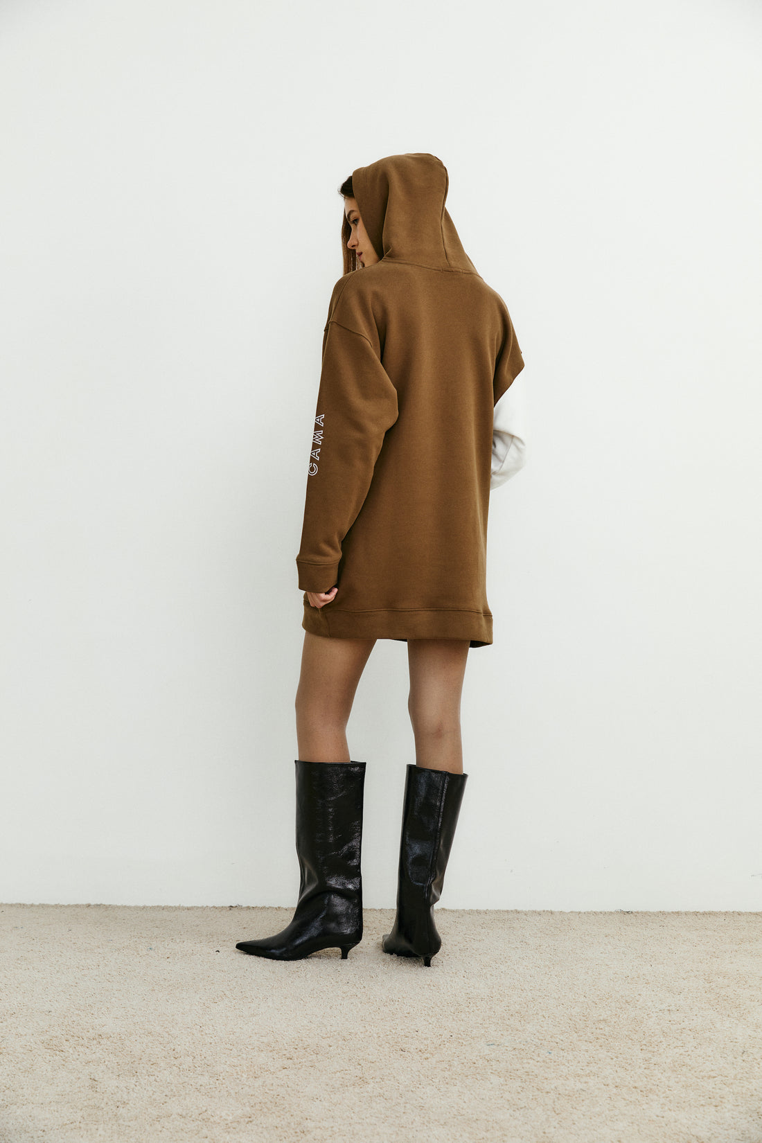 Contrast Hoodie Dress